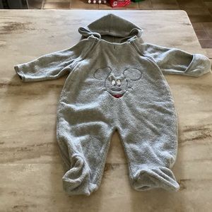 Disney Mickey Mouse Side Zippers Onesie with Hood!